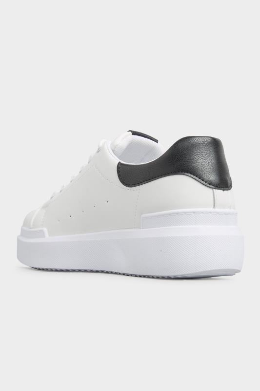 LIMITED COLLECTION White and Black Flatform Trainer In Wide Fit | Yours Clothing 5