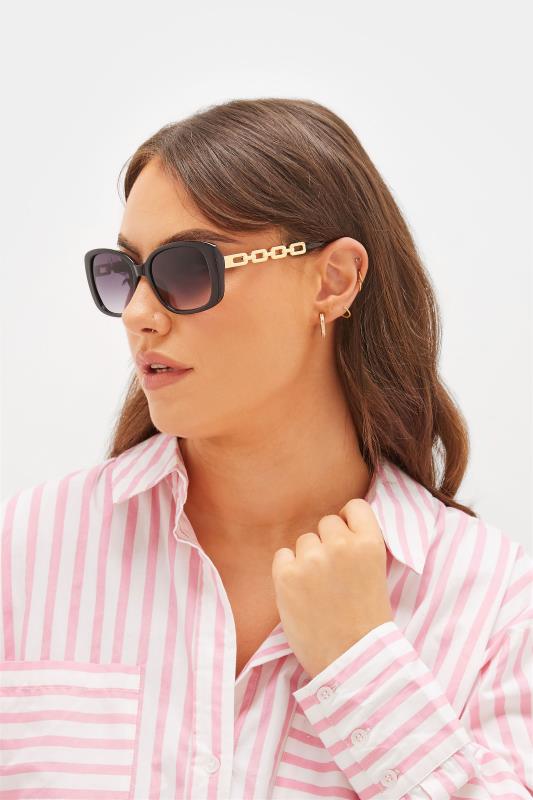 Black Chunky Chain Arm Sunglasses