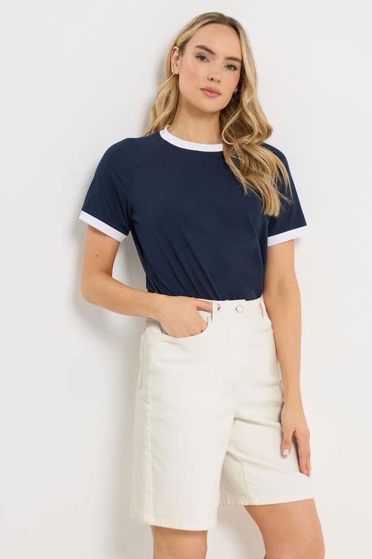 LTS Tall White Denim Bermuda Shorts | Long Tall Sally 1