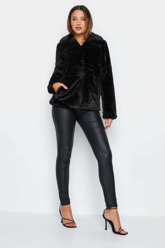 LTS Tall Black Faux Fur Coat | Long Tall Sally 2