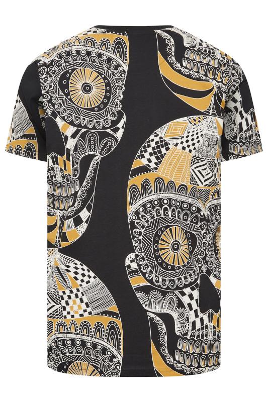 BadRhino Big & Tall Black Paisley Skull Print T-Shirt | BadRhino 4