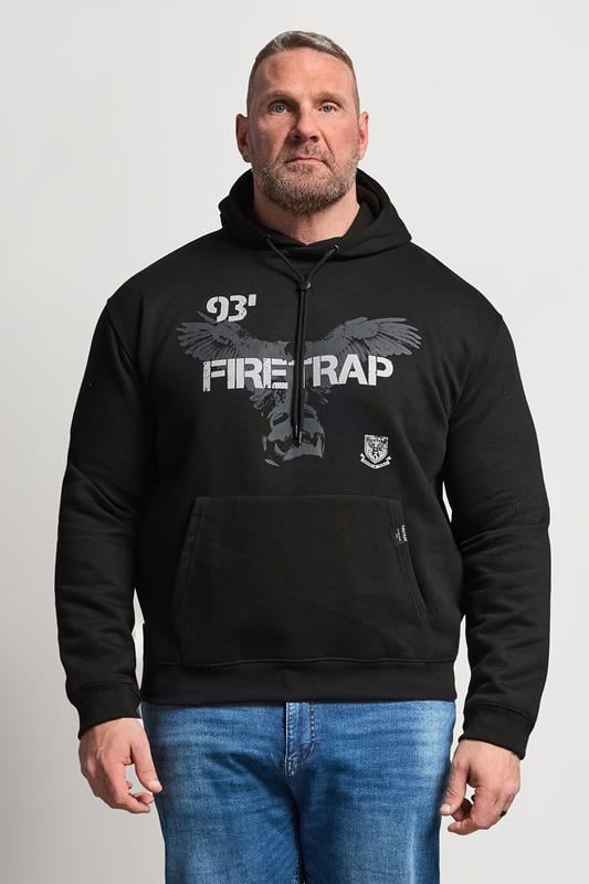 FIRETRAP Big & Tall Black Hawk Hoodie