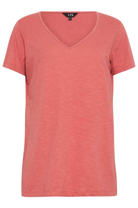 LTS Tall Womens 2 PACK Navy Blue & Coral Pink Stripe V-Neck T-Shirts | Long Tall Sally 9
