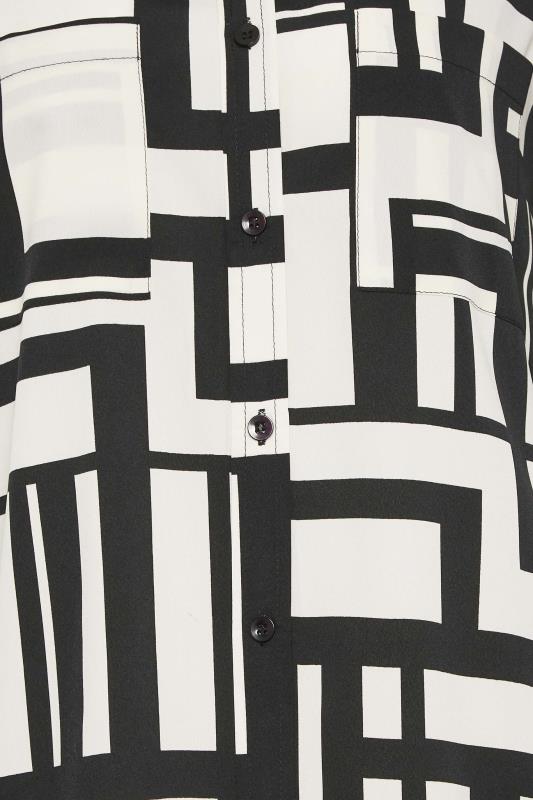 LTS Tall Black & White Abstract Print Longline Shirt | Long Tall Sally  5