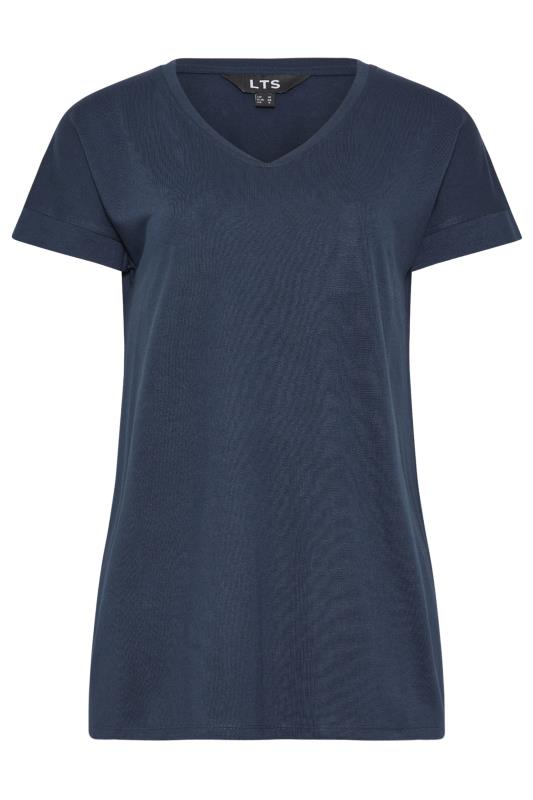 LTS PREMIUM Tall Womens Navy Blue V-Neck T-Shirt | Long Tall Sally 5