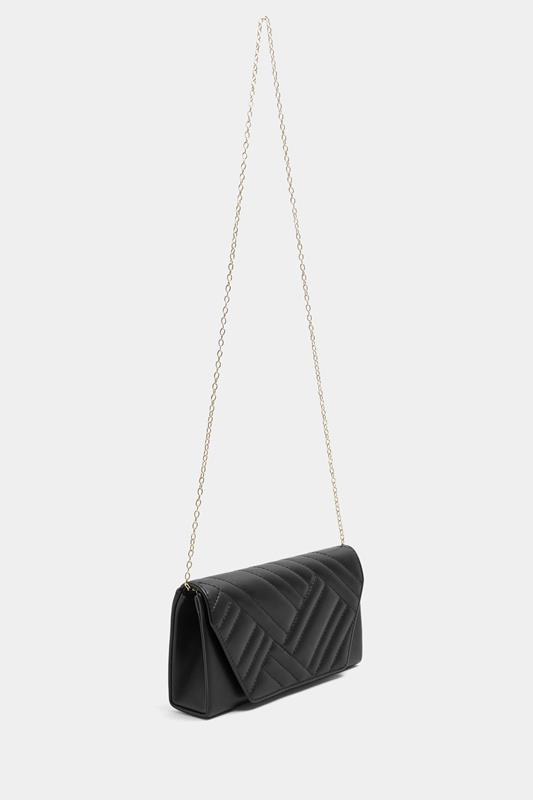 Black Chevron Clutch Bag | Yours Clothing 2