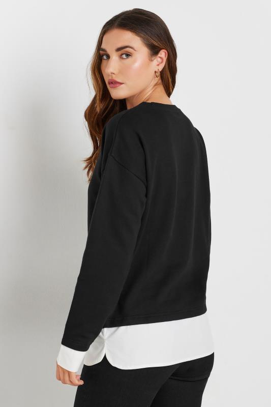 LTS Tall Black Shirt Lined Sweatshirt | Long Tall Sally 3