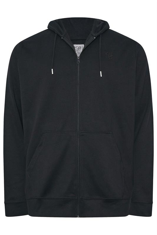 D555 Big & Tall Navy Blue Couture Zip Through Hoodie | BadRhino 3