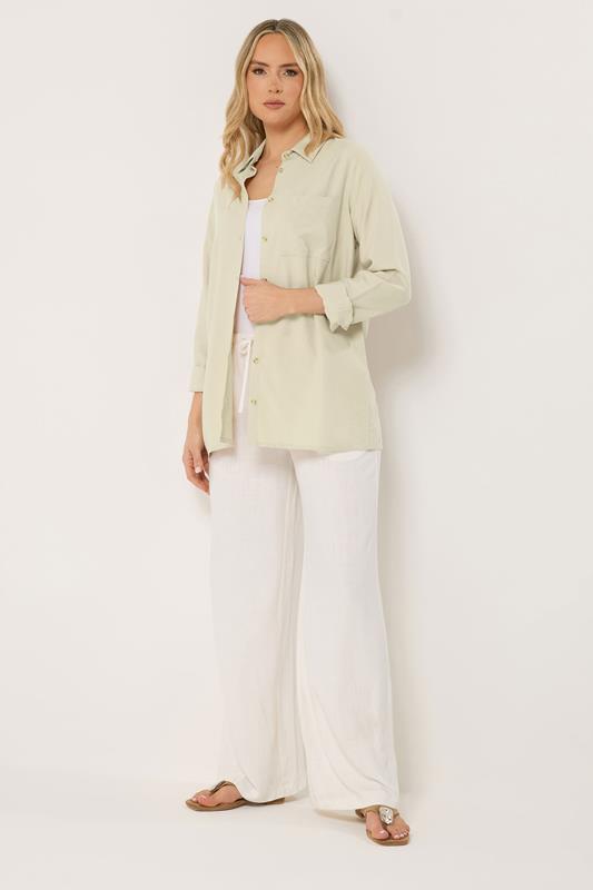 LTS Tall Women's Natural Brown Linen Long Sleeve Shirt | Long Tall Sally  2