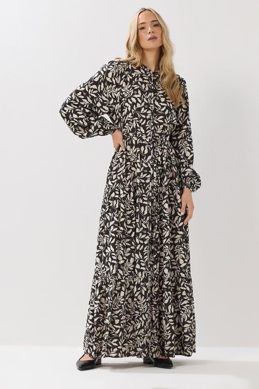 LTS Tall Brown Floral Print Tea Dress | Long Tall Sally 1