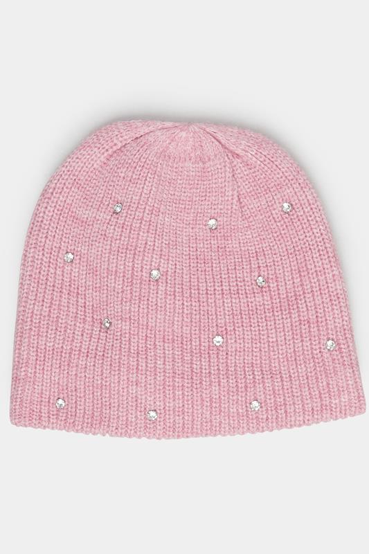 Pink Diamante Beanie | Yours Clothing 1