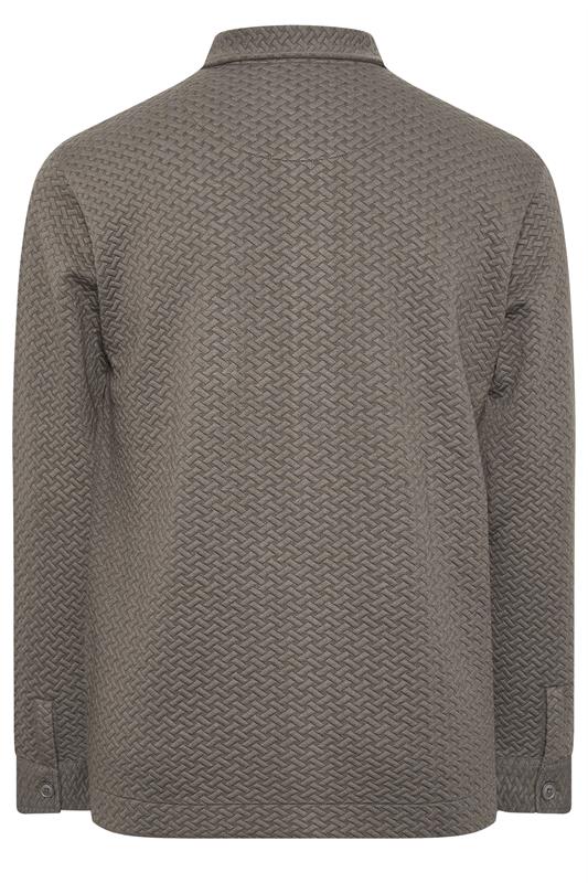 BadRhino Big & Tall Beige Brown Jersey Textured Overshirt | BadRhino 6
