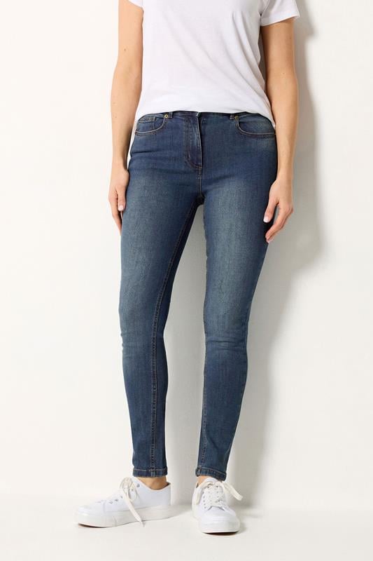 LTS Tall Women's 2 PACK Mid Blue & Black Skinny Jeans | Long Tall Sally 4