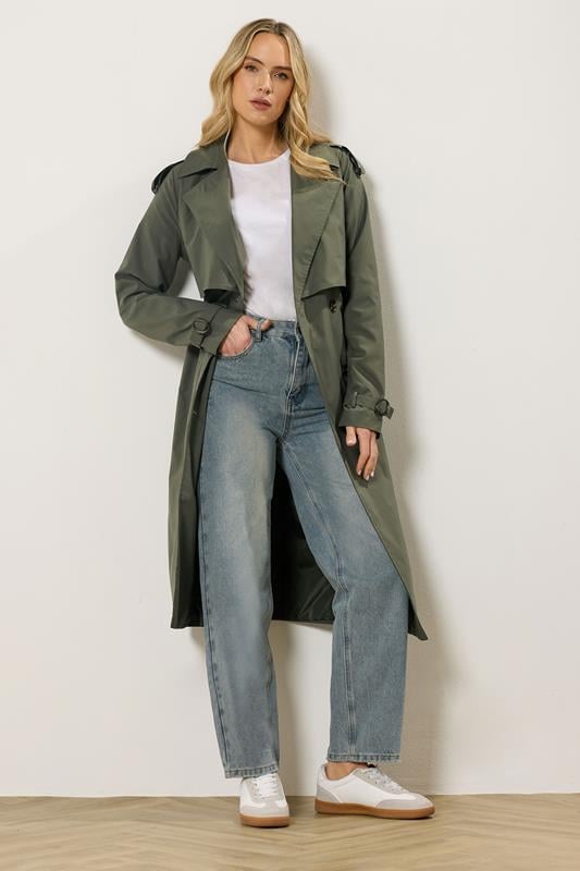 Tall  LTS Tall Khaki Green Trench Coat