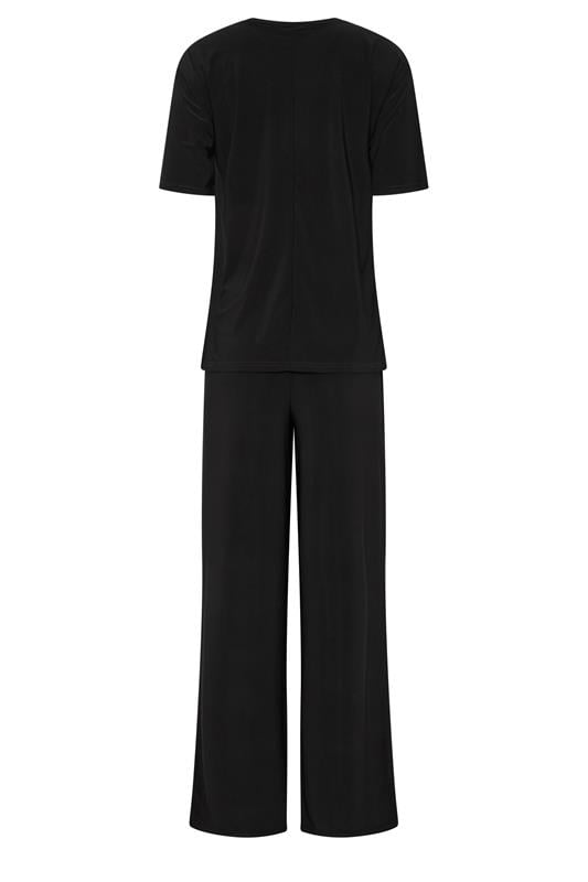 LTS Tall Women's Set Black Oversized T-Shirt & Wide Leg Trousers | Long Tall Sally 6