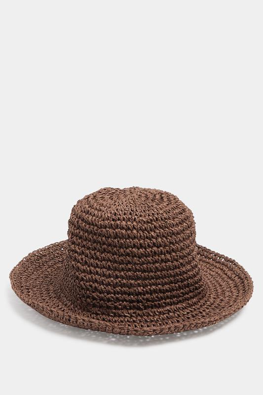 Chocolate Brown Woven Bucket Hat | Yours Clothing 1