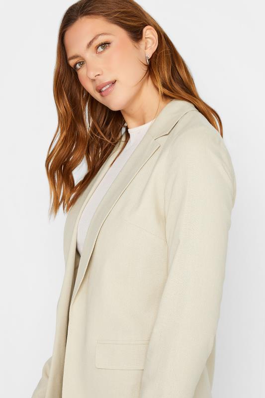 LTS Tall Stone Brown Linen Blazer Jacket | Long Tall Sally 5
