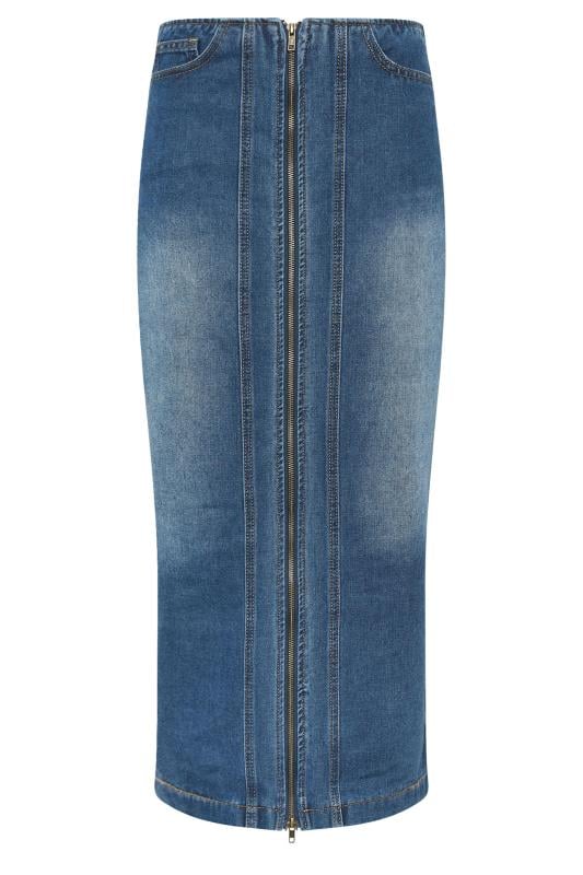 LTS Tall Blue Full Zip Denim Skirt | Long Tall Sally 6