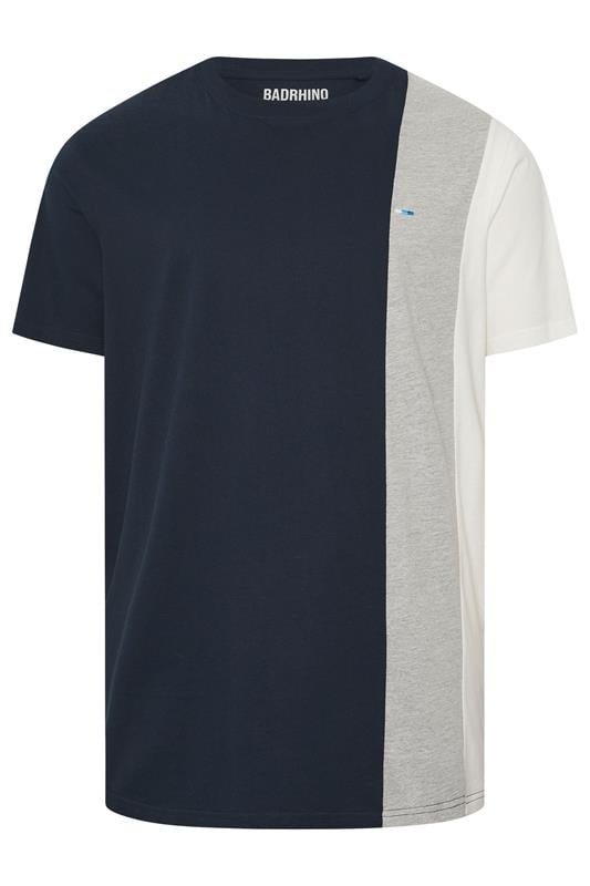 BadRhino Big & Tall Navy Blue Cut & Sew  T-Shirt | BadRhino 6