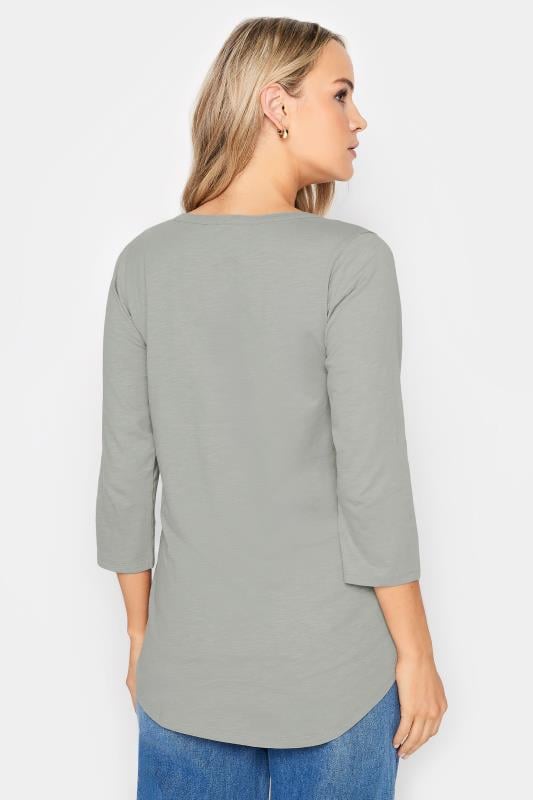 LTS Tall Womens Light Grey Henley Top | Long Tall Sally  3