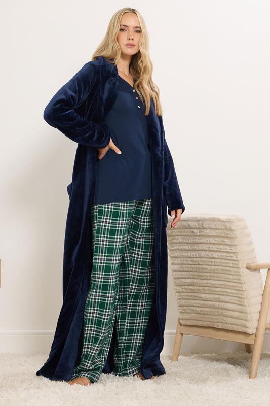 LTS Tall Blue Cotton Waffle Pyjama Top | Long Tall Sally 4