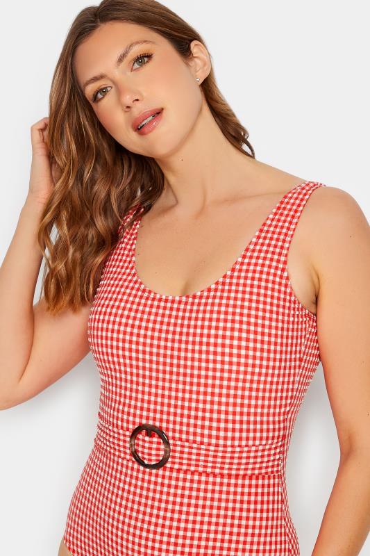 LTS Tall Women's Red Gingham Belted Swimsuit | Long Tall Sally 4