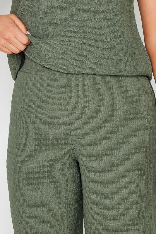 LTS Tall Women's Khaki Green Wide Leg Textured Trousers | Long Tall Sally 4