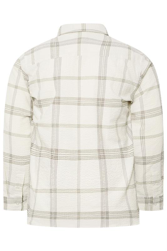 BadRhino Big & Tall Natural Brown Textured Checked Shirt | BadRhino 7