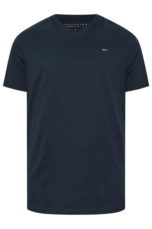 BadRhino Big & Tall Navy Blue V-Neck T-Shirt 5