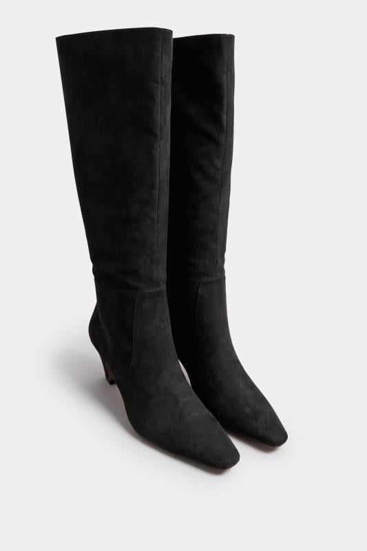 Black faux suede over the knee boots best sale