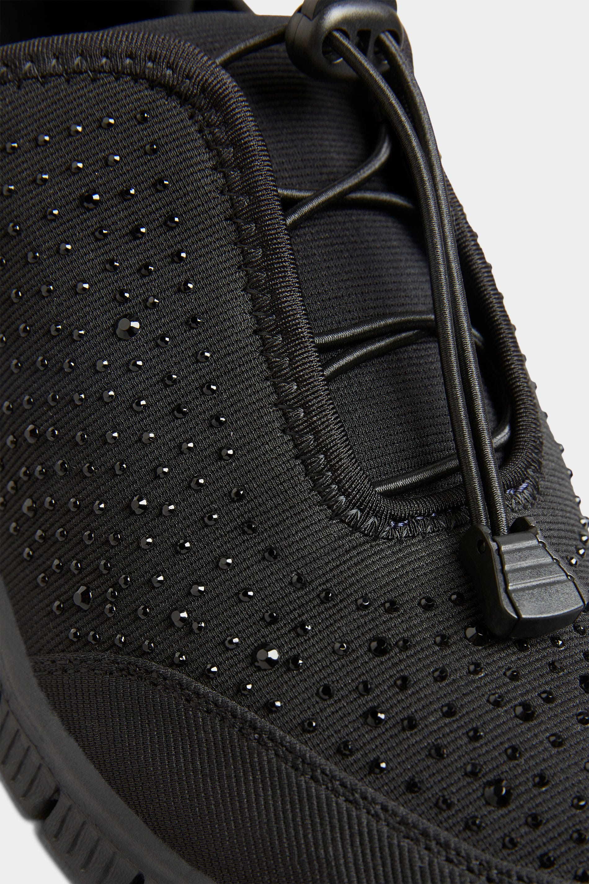 Black Embellished Drawcord Trainers In Wide E Fit & Extra Wide EEE Fit | Yours Clothing 5