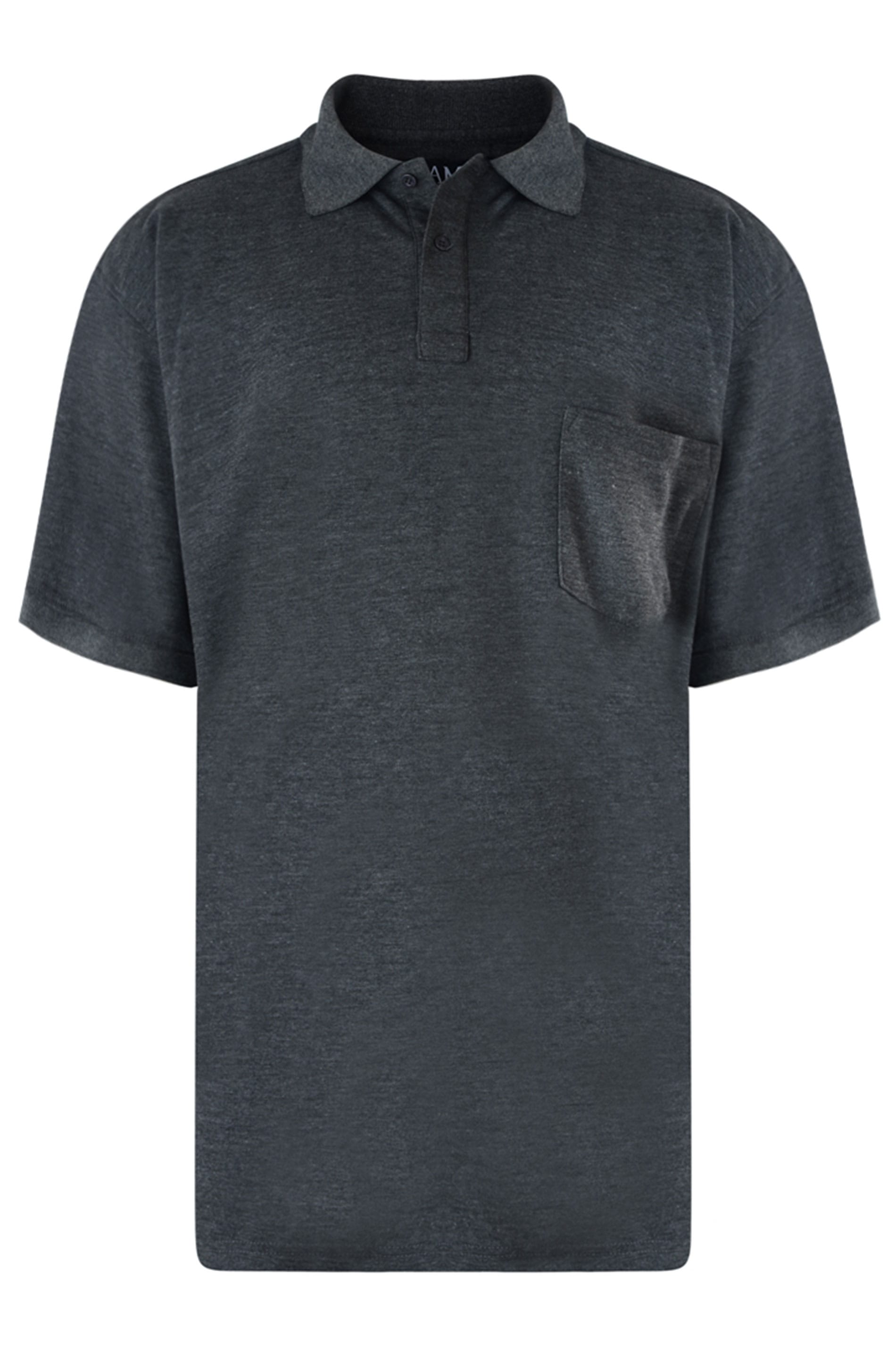KAM Charcoal Grey Pocket Polo Shirt | BadRhino 1