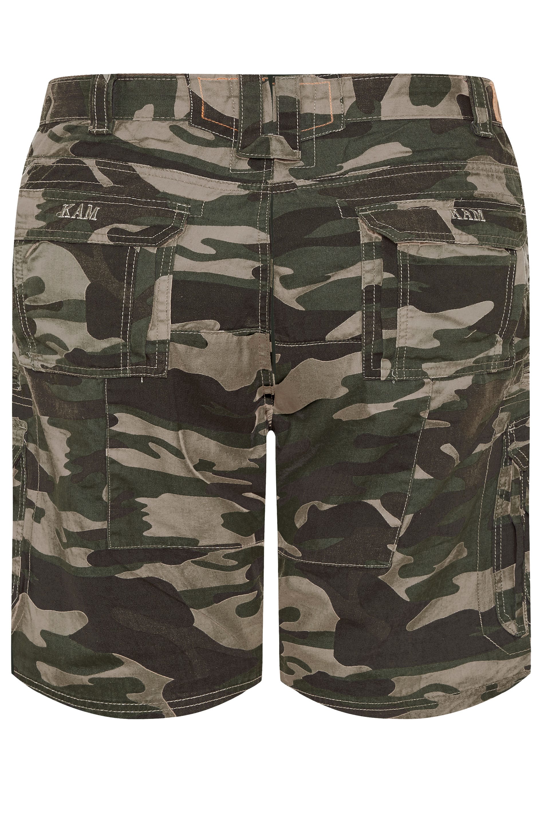 KAM Khaki Green Camo Cargo Shorts | BadRhino 2
