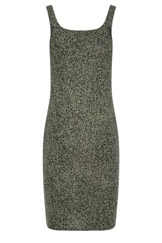 LTS Tall Khaki Green Spot Print Sleeveless Jersey Mini Dress | Long ...