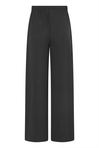 LTS Tall Black Crepe Wide Leg Cropped Trousers | Long Tall Sally