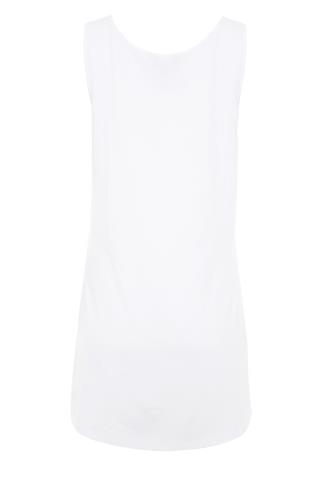 LTS MADE FOR GOOD White Cotton Longline Vest Top | Long Tall Sally