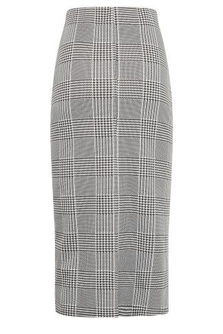 LTS Tall Women's Black Check Print Midi Skirt | Long Tall Sally