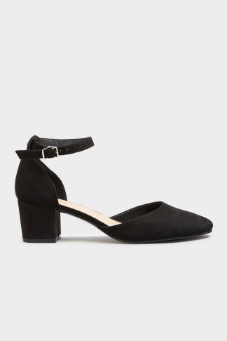 LTS Black Block Heel Court Shoes In Standard Fit | Long Tall Sally