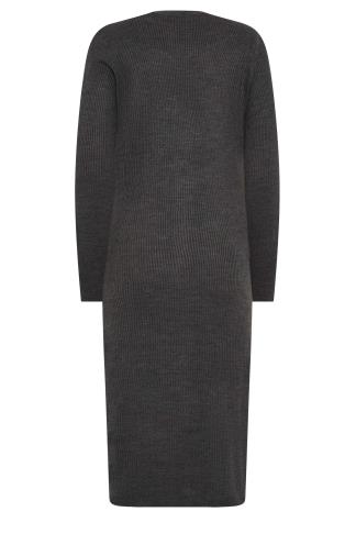 LTS Tall Women's Charcoal Grey Longline Button Cardigan | Long Tall Sally