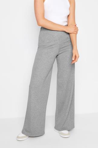 LTS Tall Women's Light Grey Pinstripe Wide Leg Trousers | Long Tall Sally