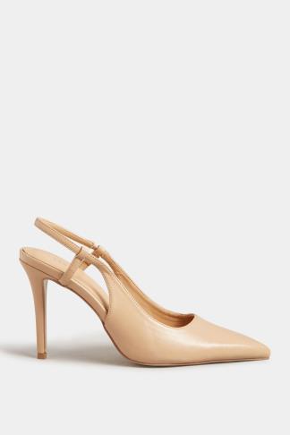 LTS Nude Sling Back Heel Court Shoes in Standard Fit | Long Tall Sally