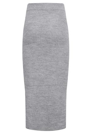 LTS Tall Grey Midi Knitted Skirt | Long Tall Sally