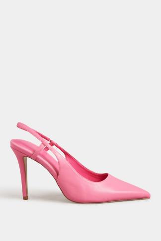 LTS Pink Sling Back Heel Court Shoes in Standard Fit | Long Tall Sally