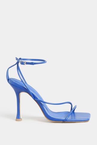 LTS Blue Strappy Asymmetrical Heel In Standard Fit | Long Tall Sally