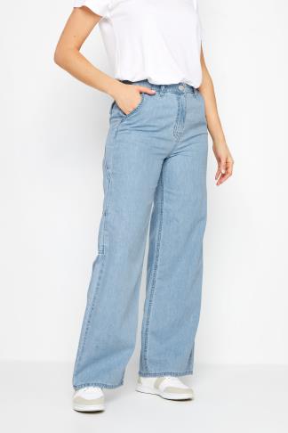 LTS Tall Women's Blue Carpenter Style Wide Leg Jeans | Long Tall Sally