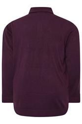 BadRhino Big & Tall Plum Purple Cable Knit Polo Shirt | BadRhino 2