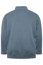 BadRhino Big & Tall Blue Knitted Borg Zip Up | BadRhino 7