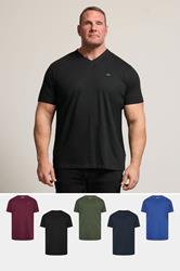 BadRhino Big & Tall Black/Red/Green/Blue/Navy Blue 5 Pack V-Neck T-Shirts | BadRhino 1