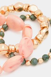 YOURSET 3 PACK Gold Tone Stretch Bead Bracelet Set | Yours Clothing 2