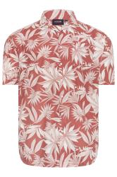 ESPIONAGE Big & Tall Orange Leaf Print Shirt | BadRhino 3